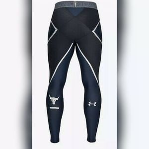 Under Armour Project Rock Compression Pants Size Medium Black Blue new